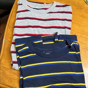 Striped Shirt Set Mens Medium No Boundaries—Red/Blue/Gray & Navy/Yellow/Blue